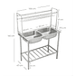 Lavadero Doble Poza de Acero Inoxidable con Escurridor Superior - SG-10050B1 - Miniatura 3