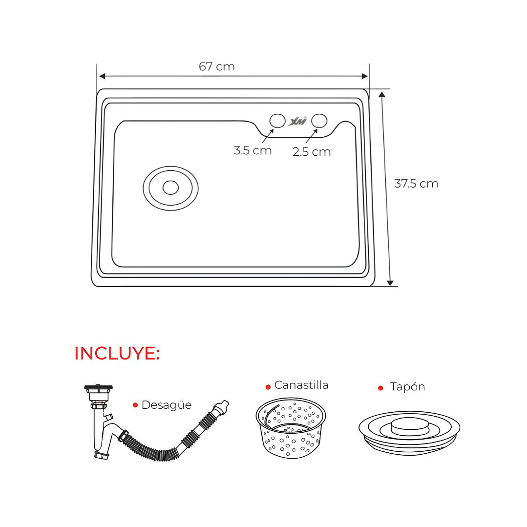 Lavadero 1 Poza de Acero Inoxidable con Rack Escurridor – SG-7545AR1 4