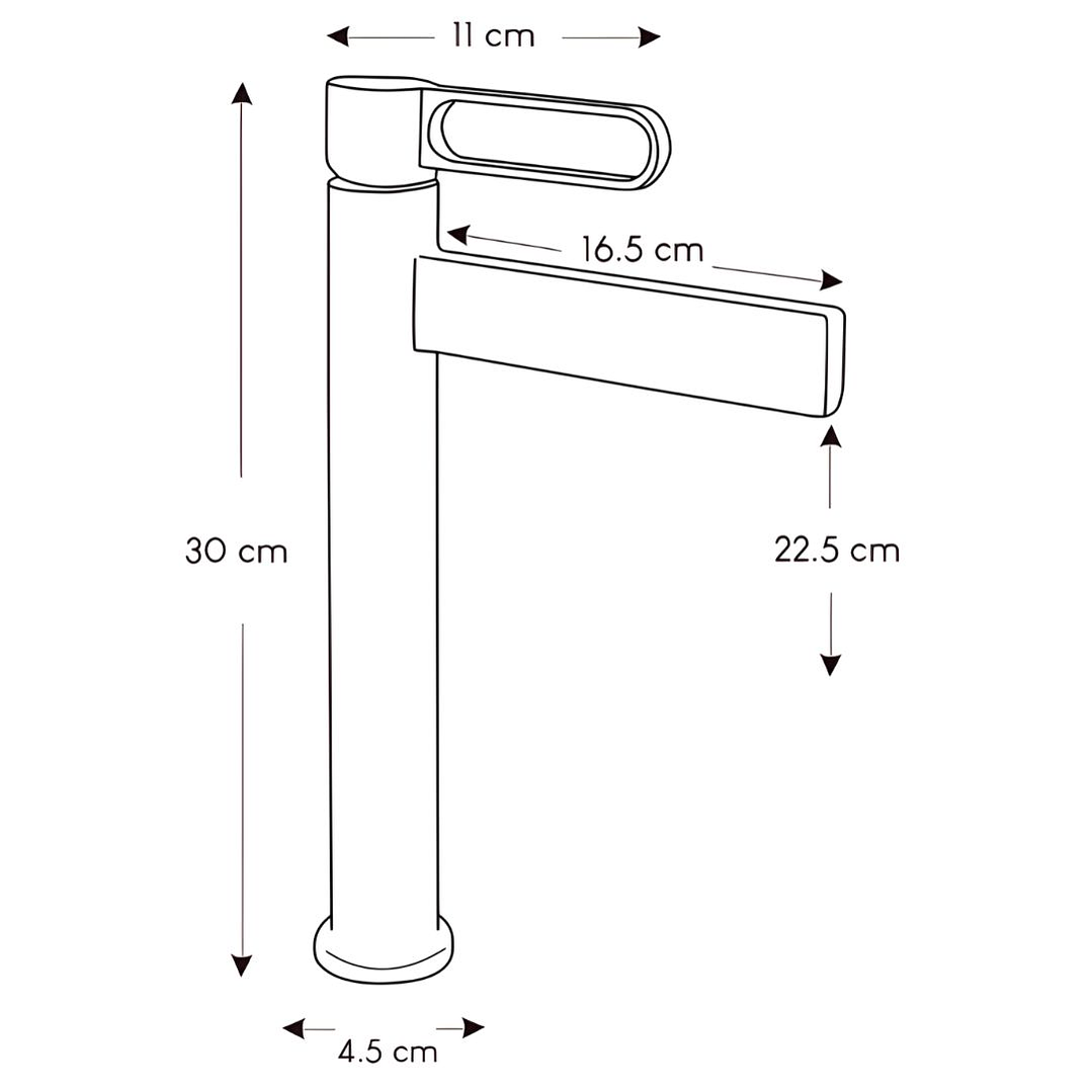 Llave de Agua Fría Alta Negro Mate - L3019A01 4