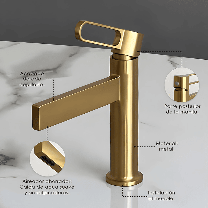 Llave de Agua Fría Dorada - L301907 3