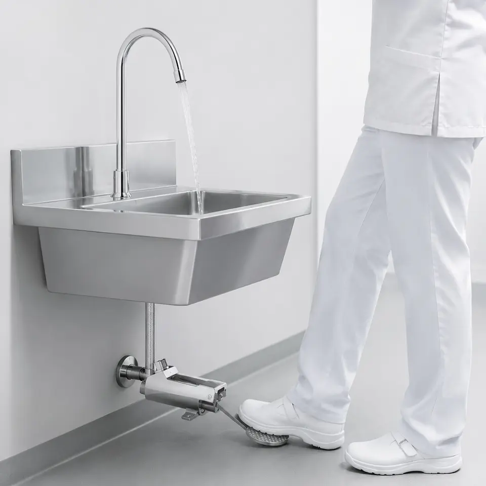 Grifería para hospital con Kit de Pedal Accionador 2