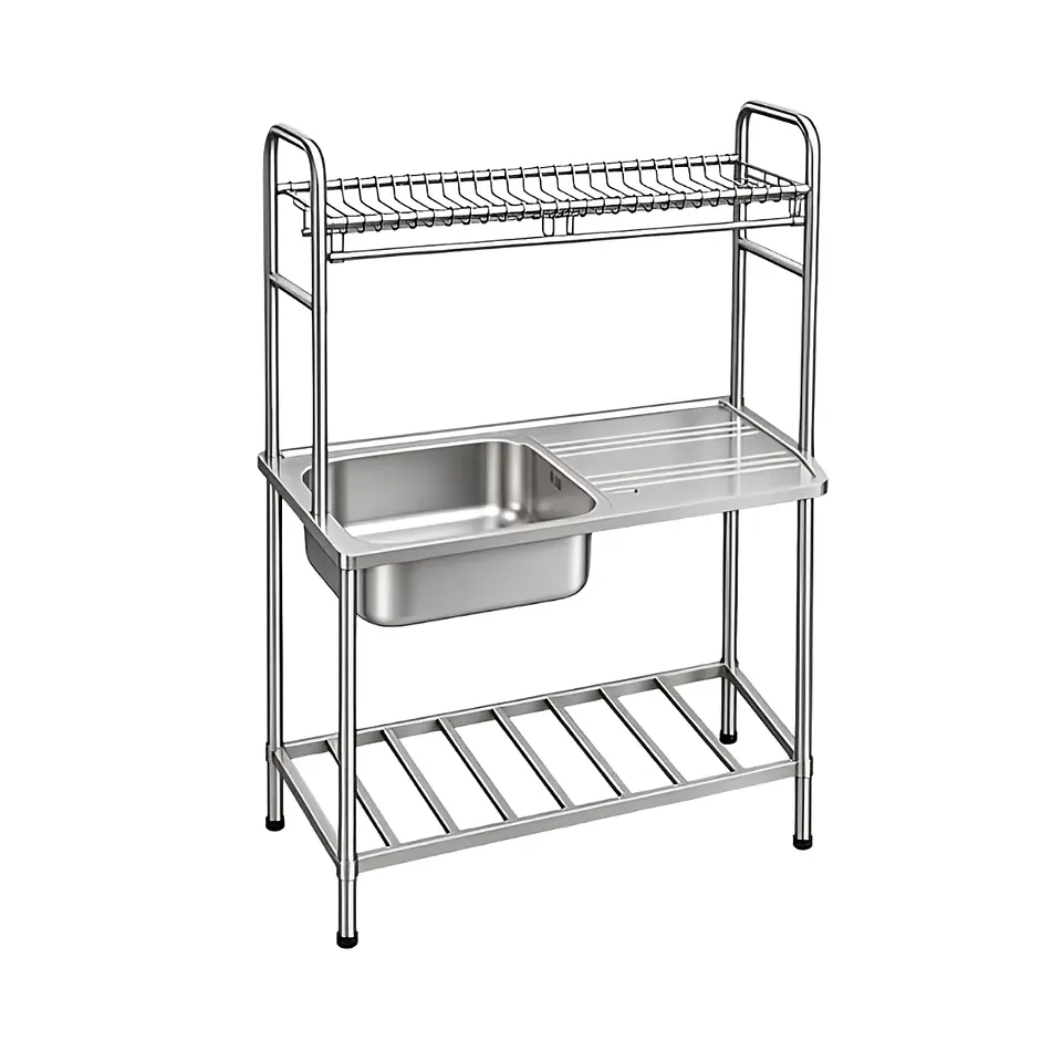 Lavadero Doble Posa de Cocina con Soporte 1