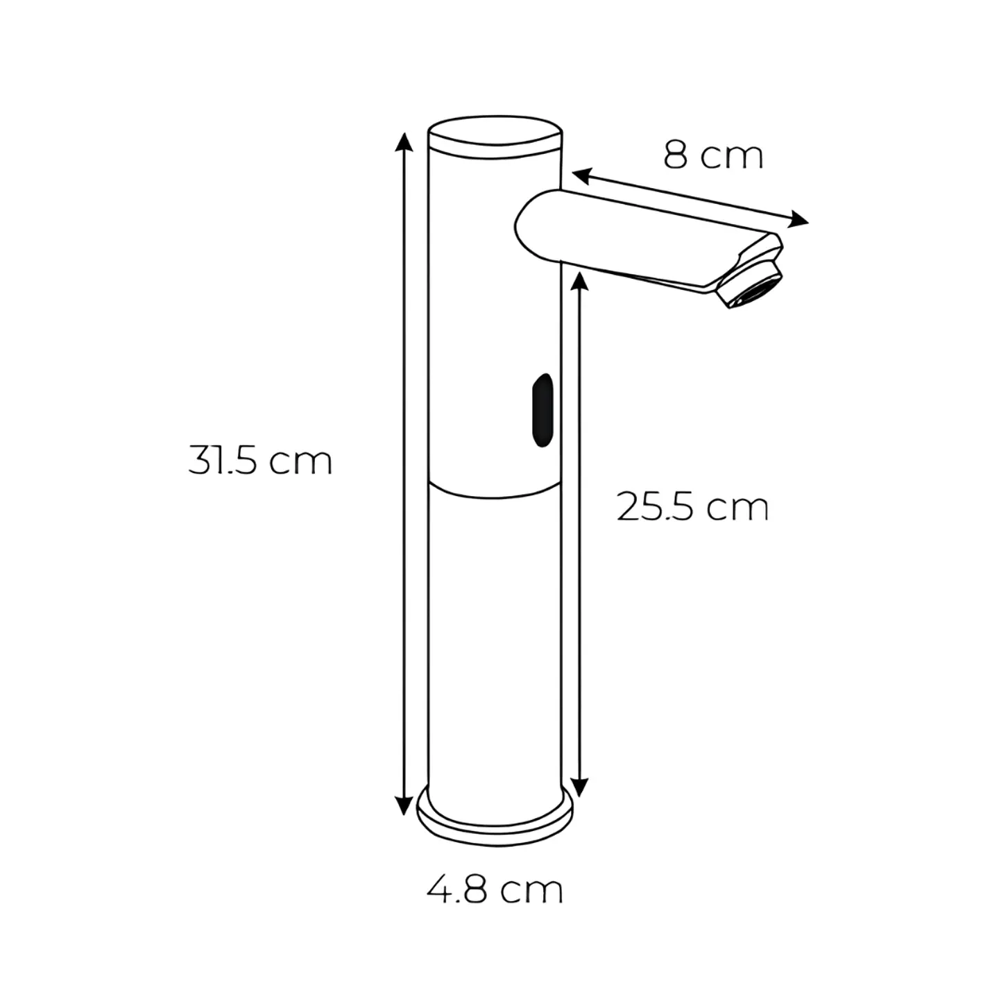 Grifería Cuello Elevado Electrónica con Sensor para Lavabo 3