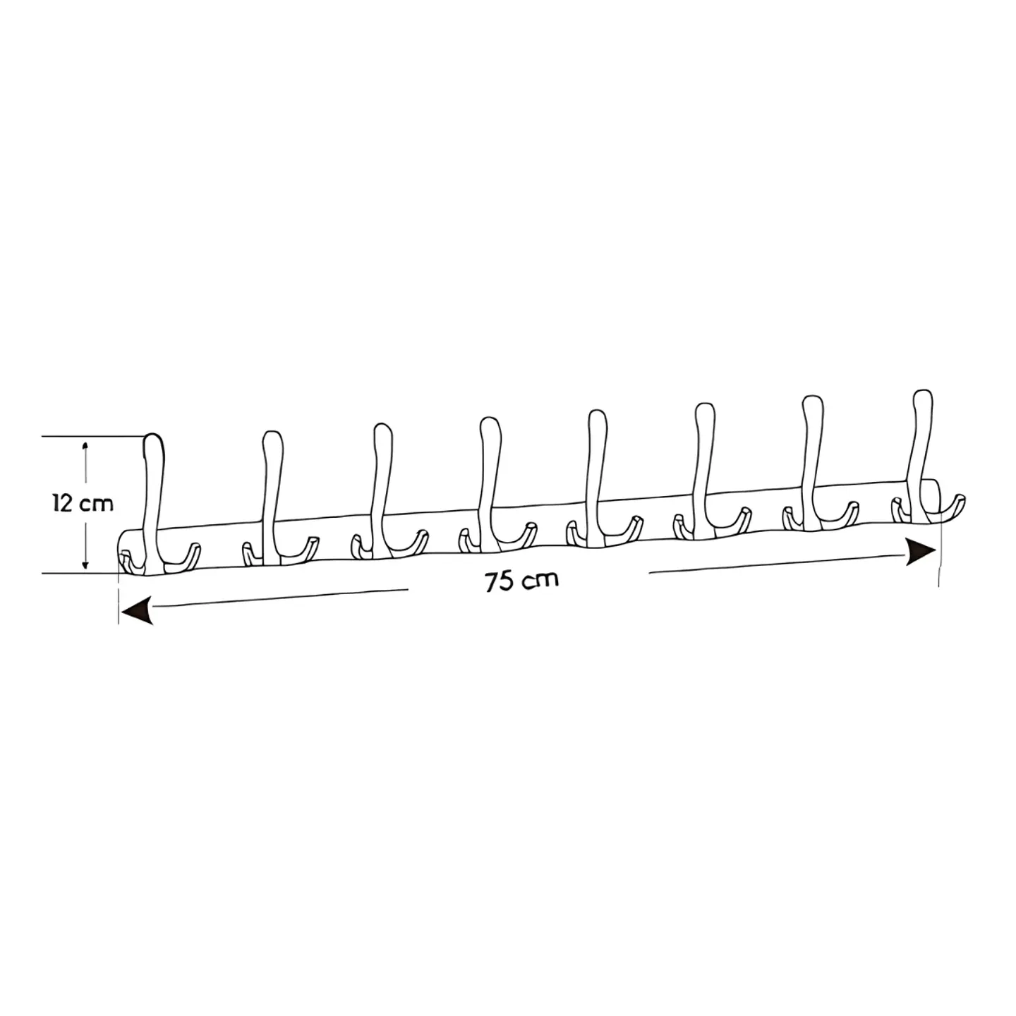 Perchero Multiple de Baño Negro para Pared 3
