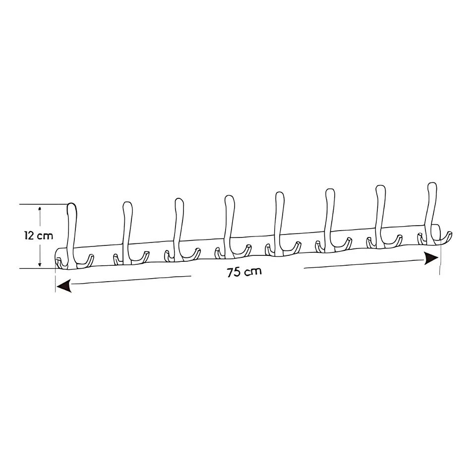 Perchero Multiple de Baño Negro para Pared 3