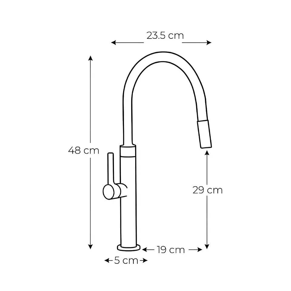 Mezcladora Para Cocina Monocomando Cuello Ganso 3
