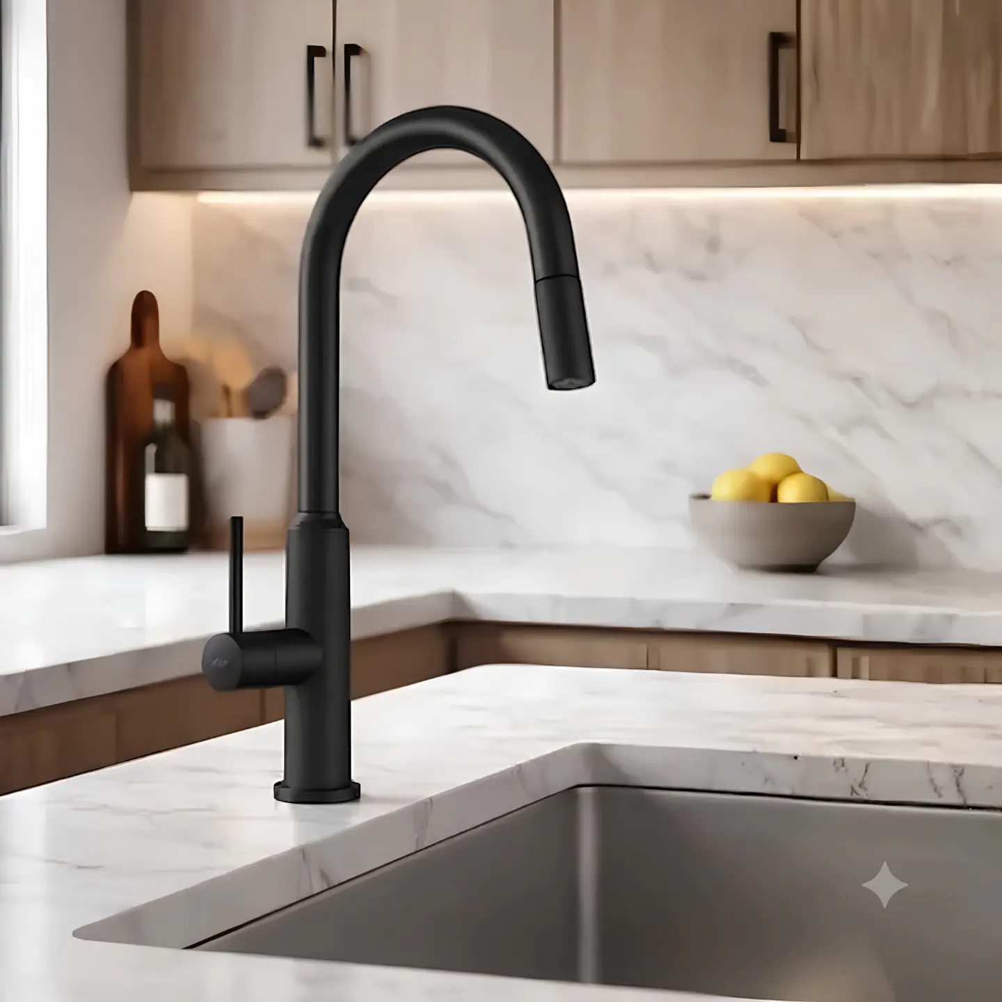 Mezcladora Negra para Cocina Monocomando Cuello Ganso 2