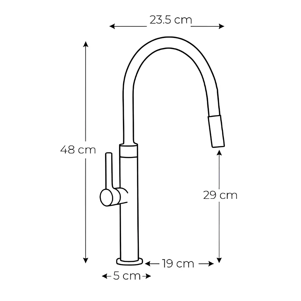 Mezcladora Dorado Rosa para Cocina Monocomando Cuello Ganso 3