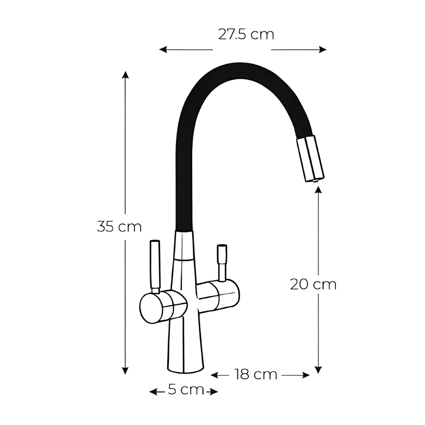 Mezcladora para Cocina Monocomando Cuello Ganso 3