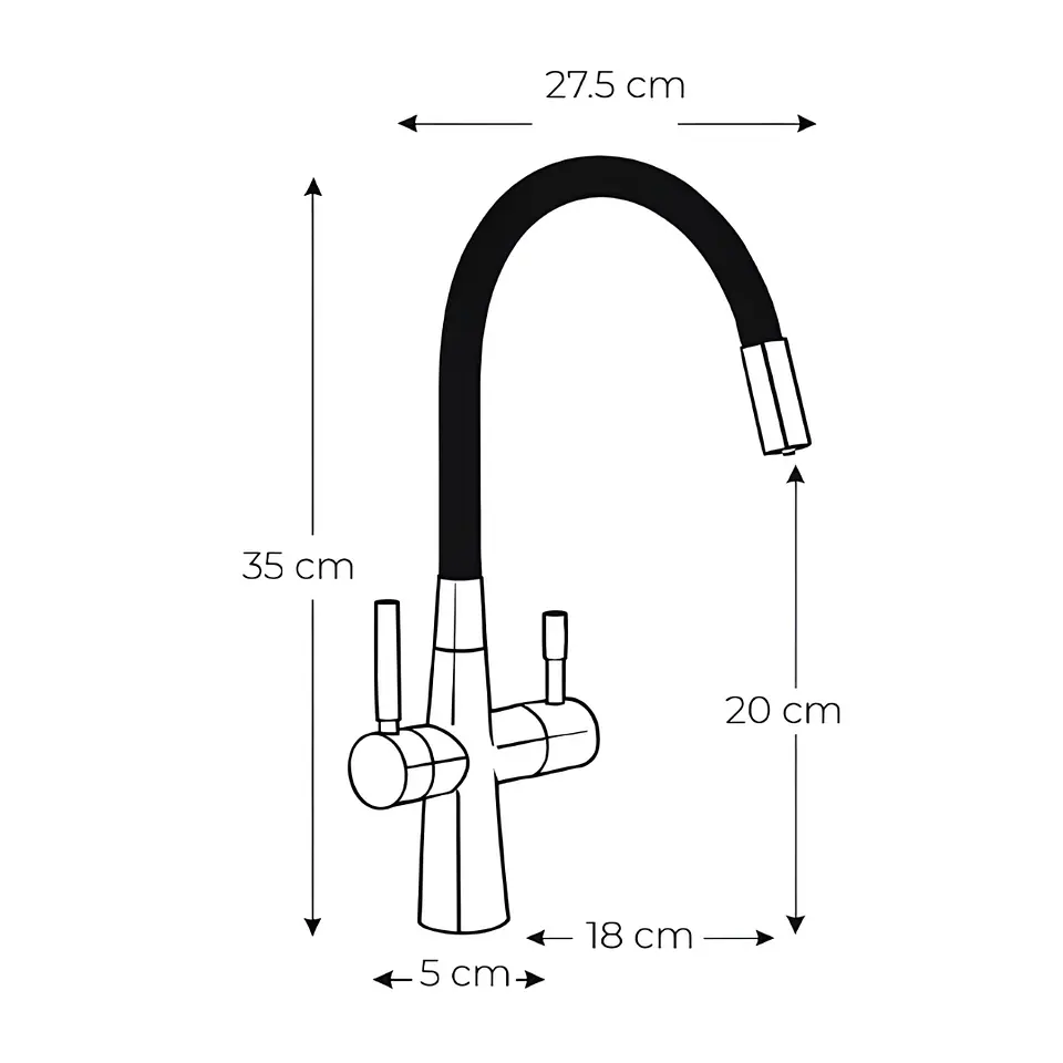 Mezcladora para Cocina Monocomando Cuello Ganso 3