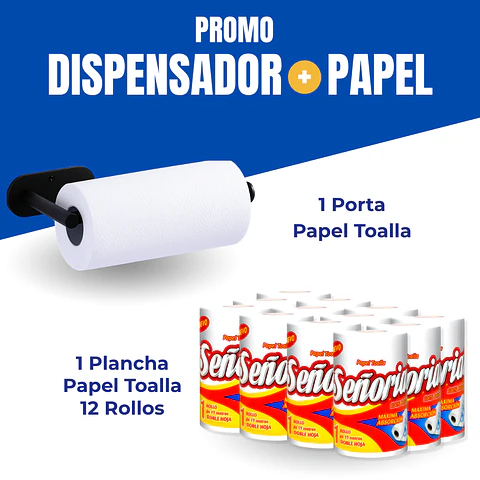Combo Porta Toalla + 12 Rollos Señorial 19 m