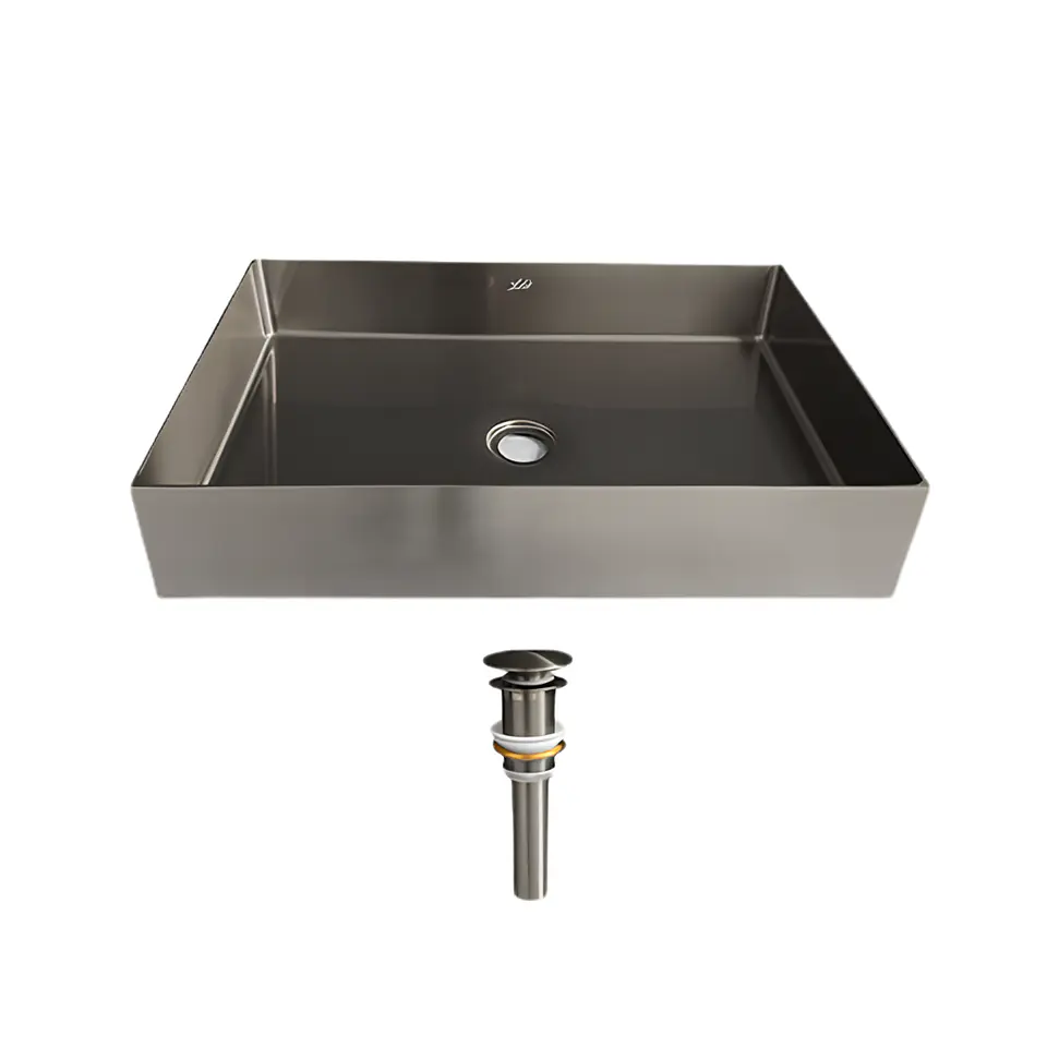 lavamanos Rectangular de Acero Inoxidable Plomo 1