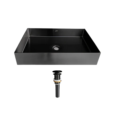 lavamanos Rectangular de Acero Inoxidable negro