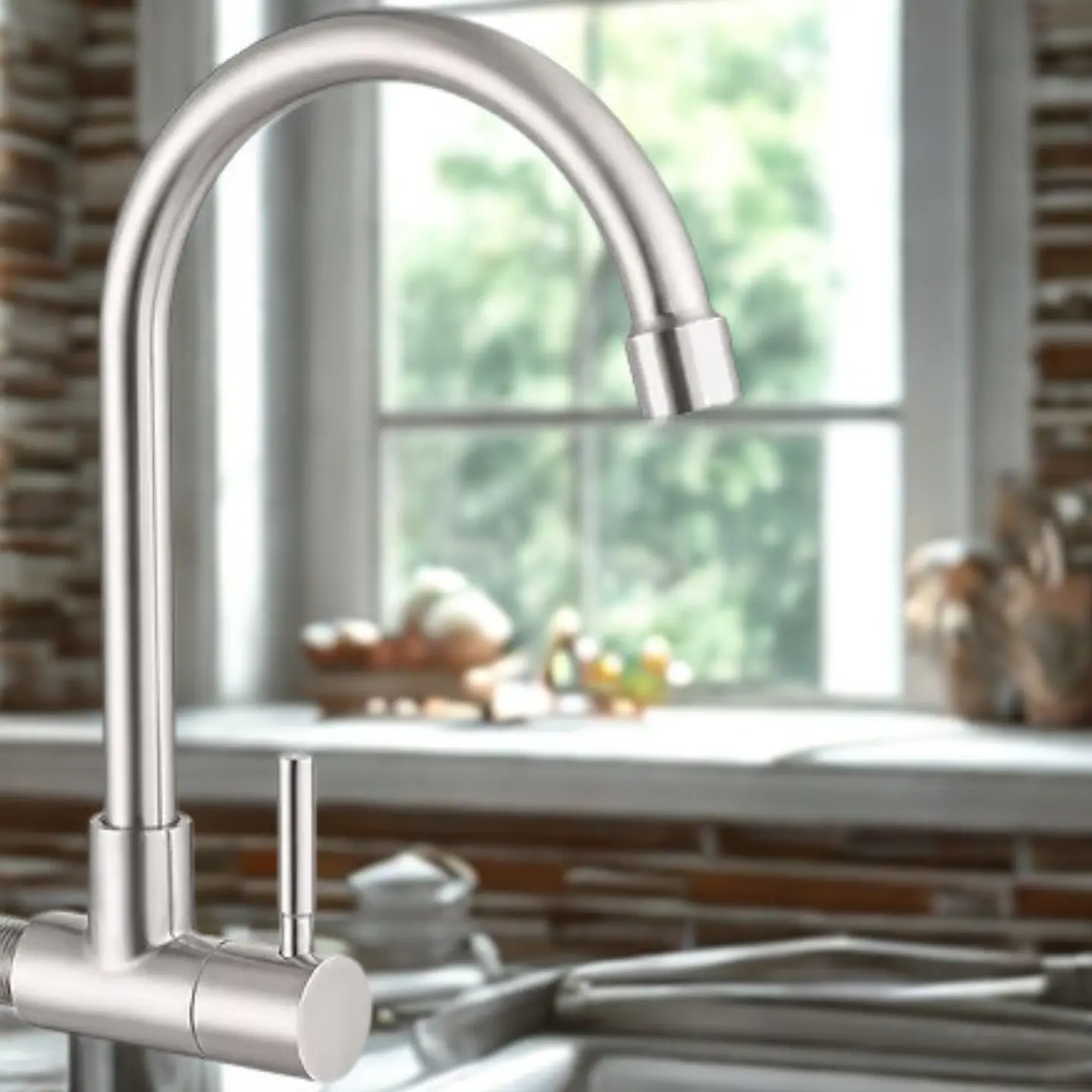Combo Lavadero de Acero Inoxidable + Grifería de Cocina + Papel Toalla Ariess 2