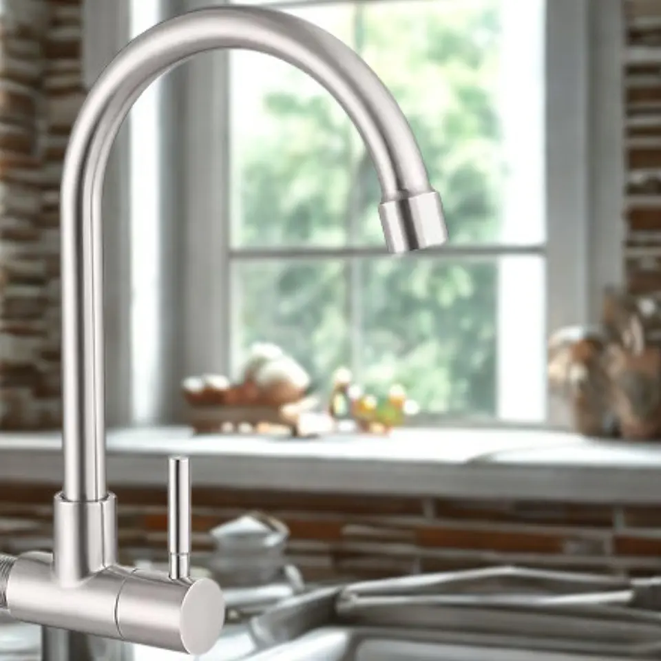 Combo Lavadero de Acero Inoxidable + Grifería de Cocina + Papel Toalla Ariess 2