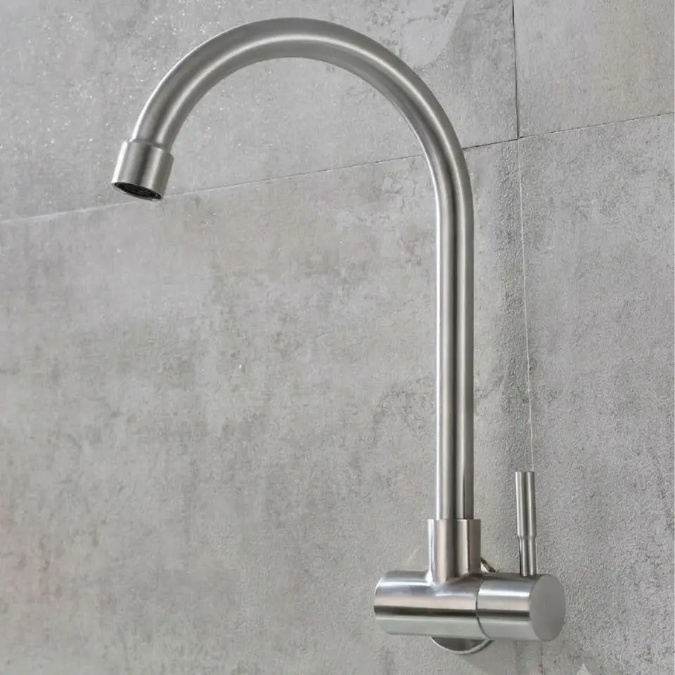 Combo Lavadero de Acero Inoxidable + Grifería de Pared + Papel Toalla Ariess 3