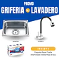 Combo Lavadero + Grifería Flexible Negra + Papel Toalla Ariess - Miniatura 1