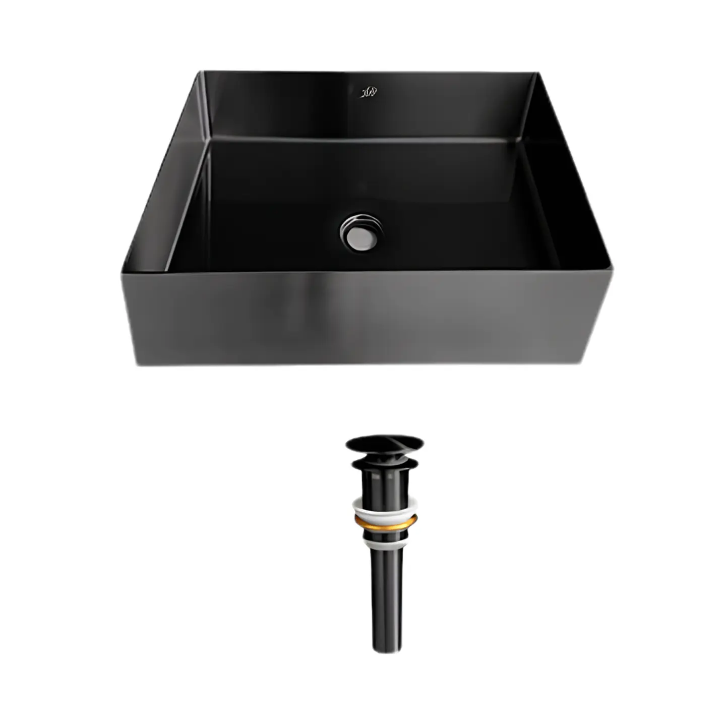 lavamanos Cuadrado de Acero Inoxidable Negro 1