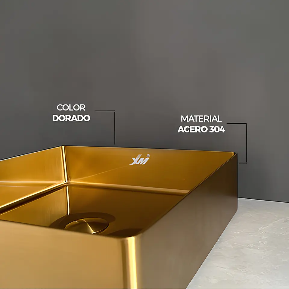 lavamanos circular de Acero Inoxidable Dorado 3