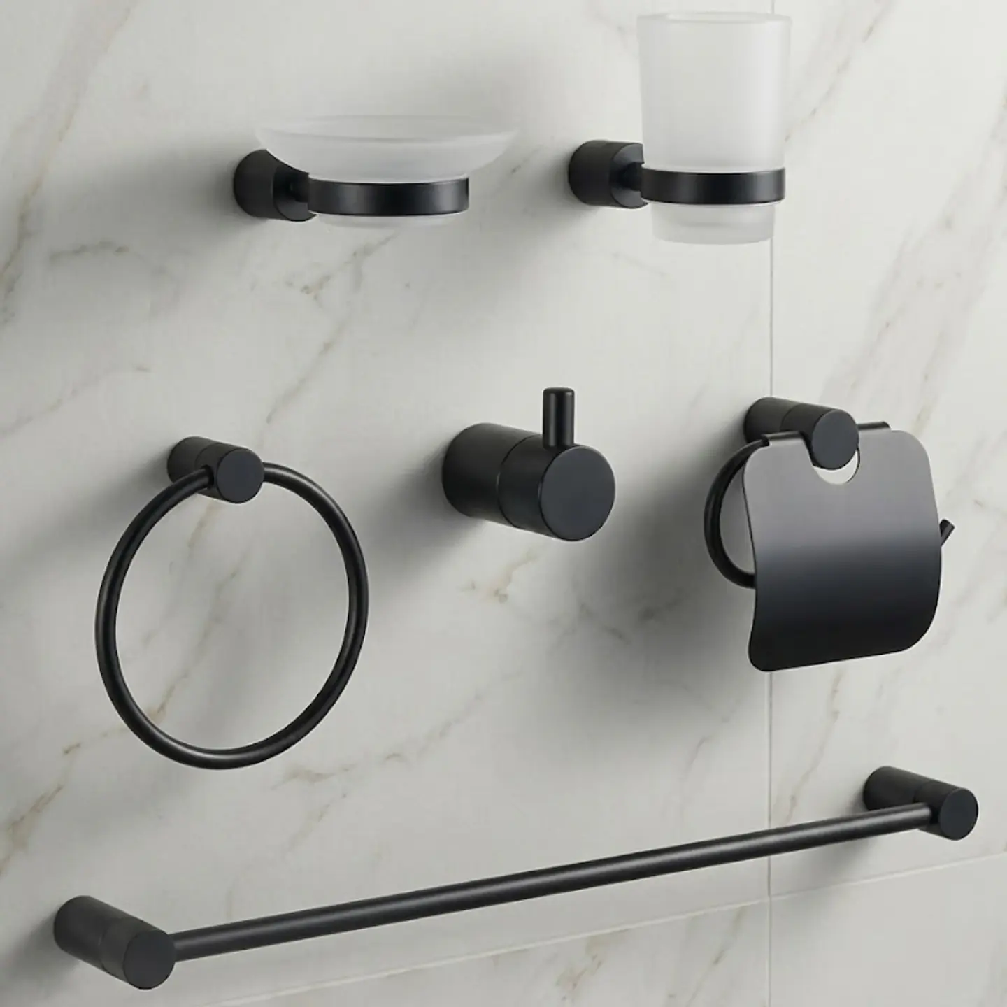 Kit de Baño Elegante 6 Piezas Dorado Cepillado en Acero 304 2