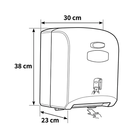 Dispensador de papel Toalla de Auto Corte Negro