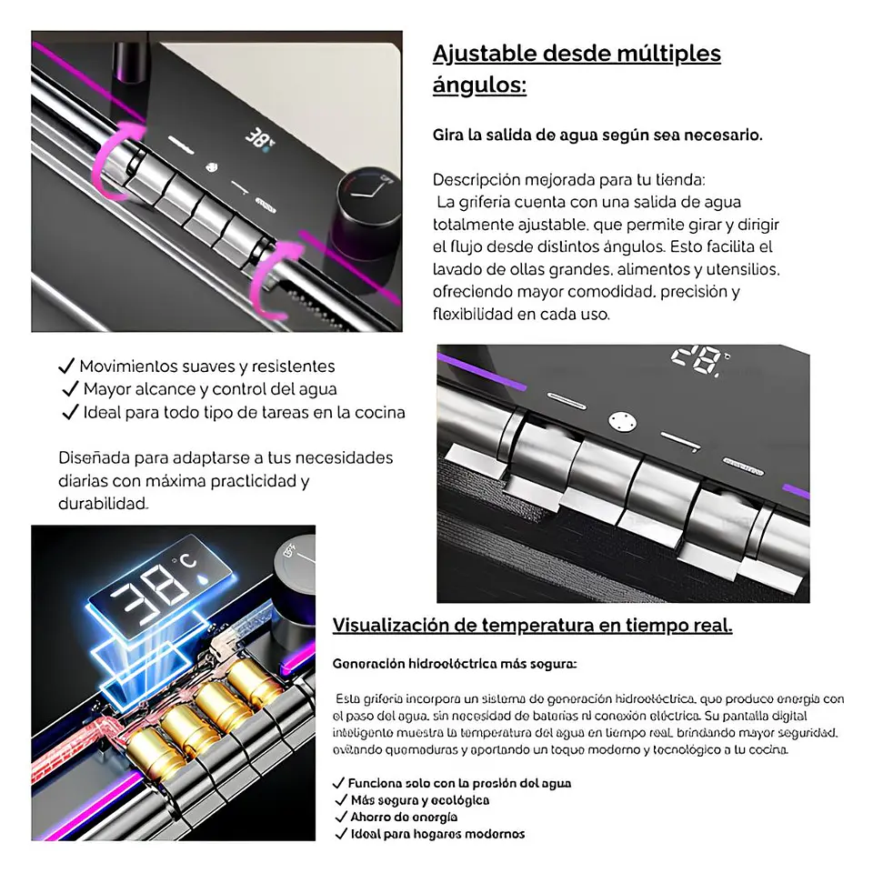 Lavadero Multifuncional de Lujo Nano Negro 7 Teclas con Accesorios Premium 5