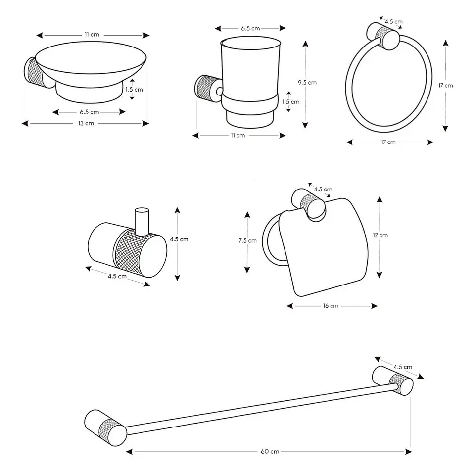 Kit de Baño Elegante 6 Piezas en Acero Cromado 304 3