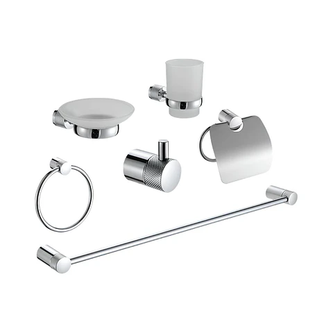 Kit de Baño Elegante 6 Piezas en Acero Cromado 304