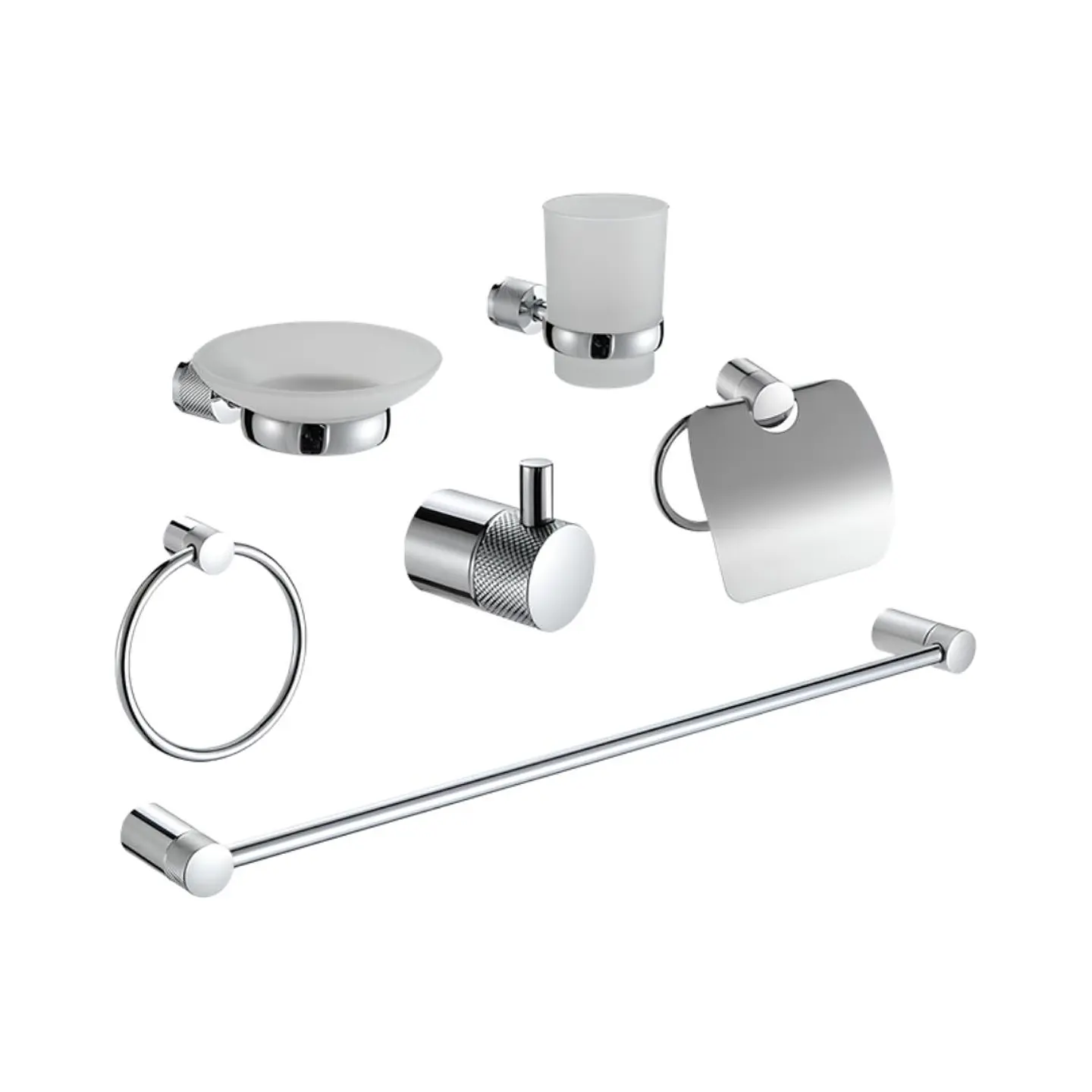 Kit de Baño Elegante 6 Piezas en Acero Cromado 304 1