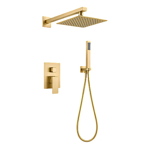 Set Monocomando para Ducha de Acero Inoxidable Dorado