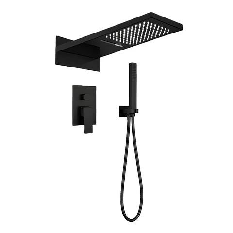 Mezcladora Empotrada para Ducha Negro Mate