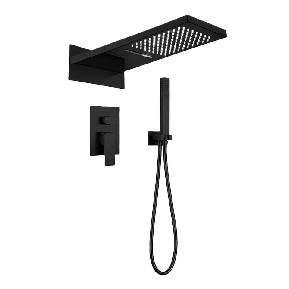 Mezcladora Empotrada para Ducha Negro Mate 1