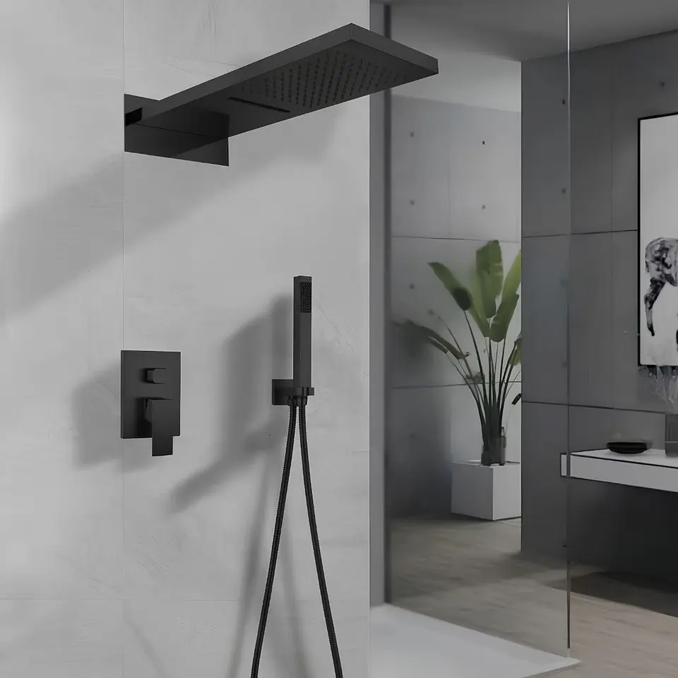 Mezcladora Empotrada para Ducha Negro Mate 3