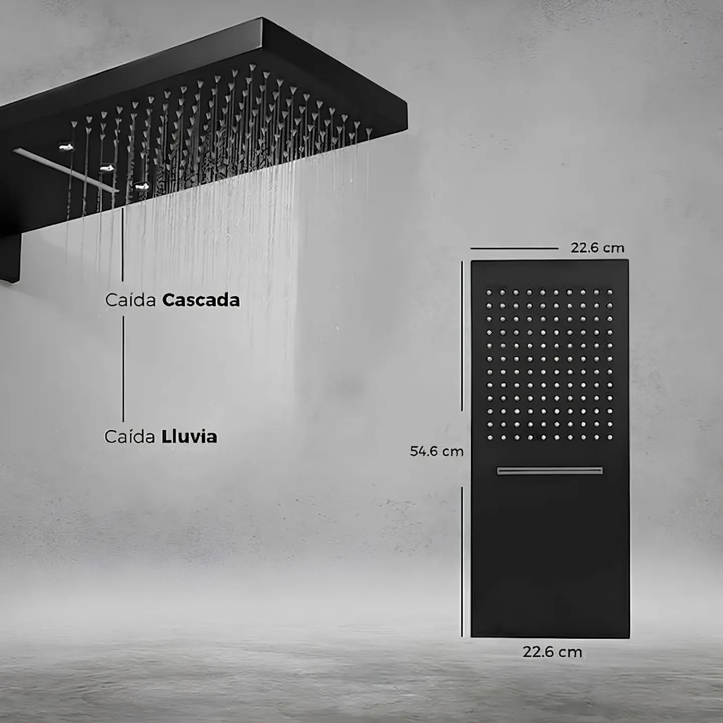 Mezcladora Empotrada para Ducha Negro Mate 6