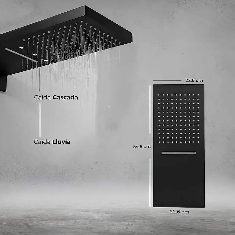 Mezcladora Empotrada para Ducha Negro Mate 6