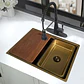  Lavadero de Cocina de Acero Inoxidable con Escurridor Dorado - Miniatura 2