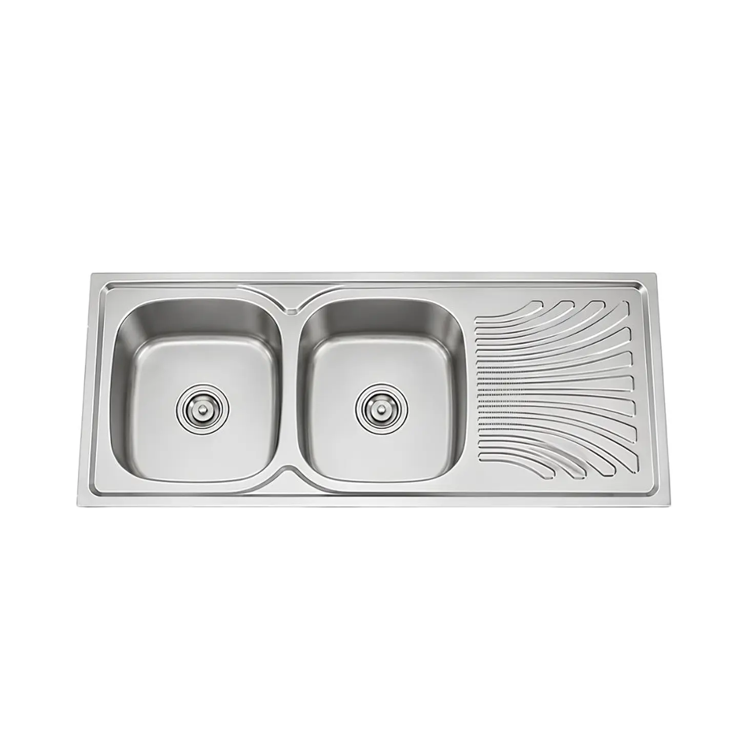 Lavaplatos de Cocina Premium Acero Inoxidable Doble Poza con Escurridor Lateral 1