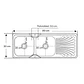 Lavaplatos de Cocina Premium Acero Inoxidable Doble Poza con Escurridor Lateral - Miniatura 3