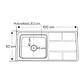 Lavadero de Cocina de Acero Inoxidable con Escurridor Lateral Geometrica - Miniatura 3