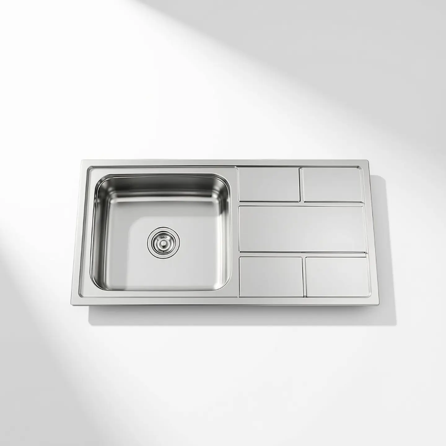 Lavadero de Cocina de Acero Inoxidable con Escurridor Lateral Geometrica 2