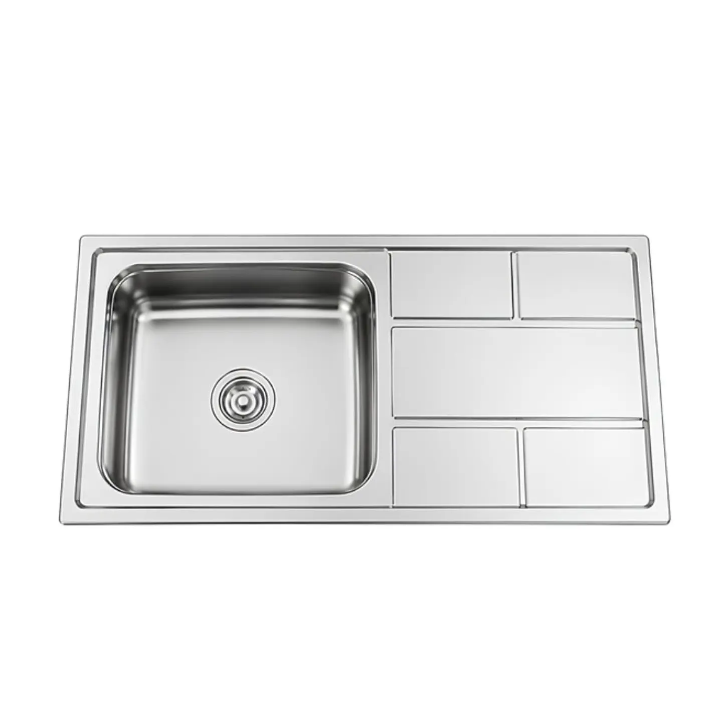 Lavadero de Cocina de Acero Inoxidable con Escurridor Lateral Geometrica 1