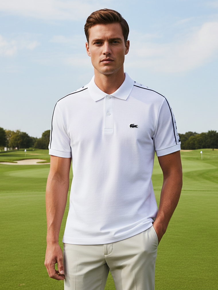 Polo Cuello Camisero Piqué con Diseño 1