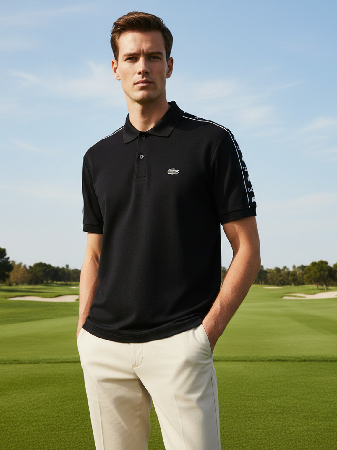 Polo Cuello Camisero Piqué con Diseño 3