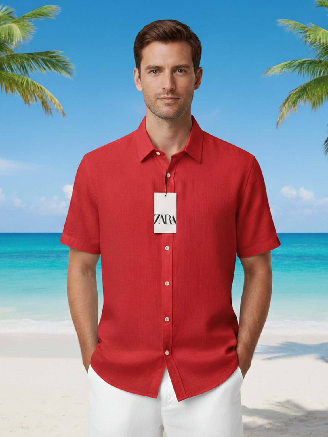 Camisa Lino Manga Corta 4