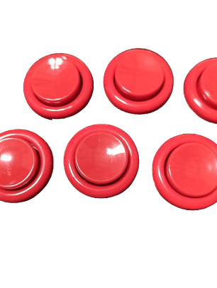 Botões americanos concavos 28mm - Vermelho