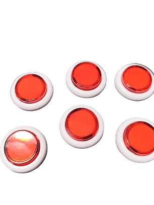 Botões Anjo Branco Concavo 28mm - Vermelho