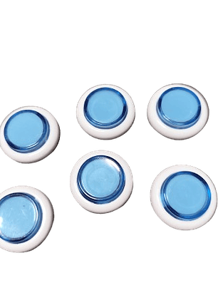 Botões Anjo Branco Concavo 28mm - Azul