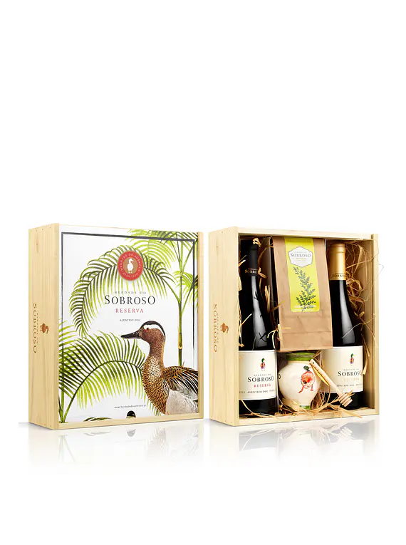 Conjunto Sobroso Reserva Tinto e Branco  Pote mel e Tisanas