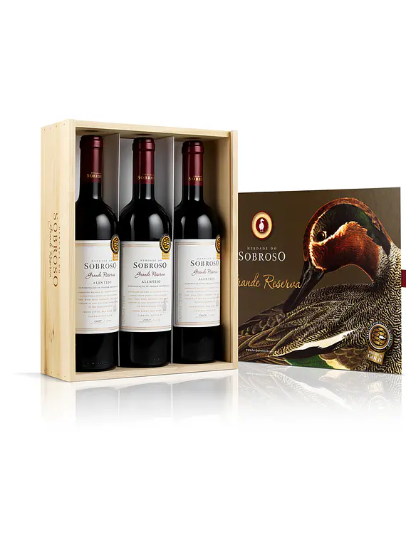 Conjunto Sobroso Grande Reserva Caixa Madeira moldura 