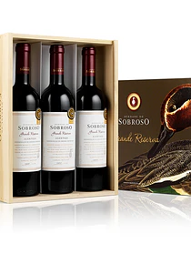 Conjunto Sobroso Grande Reserva Caixa Madeira moldura 